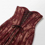 Carlena | Elegancka Koronkowa Sukienka Maxi z Gorsetem i Dekoltem Sweetheart