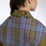 Carlena | Oversize Płaszcz Damski z Kraciastymi Detalami i Guzikami