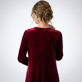 Carlena | Aksamitna Sukienka Maxi o Luźnym Kroju z Rękawem 3/4