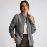 Carlena | Elegancki Kardigan Damski z Guzikami i Kieszeniami