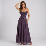 Carlena | Elegancka Sukienka Maxi z Gorsetowym Gorsetem i Kwiatowym Wzorem