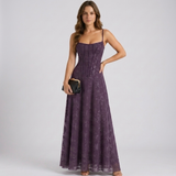 Carlena | Elegancka Sukienka Maxi z Gorsetowym Gorsetem i Kwiatowym Wzorem