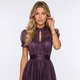 Carlena | Elegancka Sukienka Maxi z Wysokim Kołnierzem