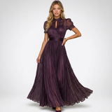 Carlena | Elegancka Sukienka Maxi z Wysokim Kołnierzem