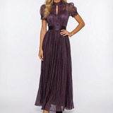 Carlena | Elegancka Sukienka Maxi z Wysokim Kołnierzem