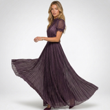 Carlena | Elegancka Sukienka Maxi z Wysokim Kołnierzem