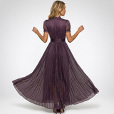 Carlena | Elegancka Sukienka Maxi z Wysokim Kołnierzem