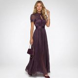 Carlena | Elegancka Sukienka Maxi z Wysokim Kołnierzem