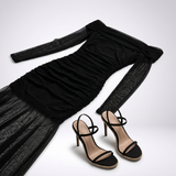 Carlena | Elegancka Sukienka Maxi z Odkrytymi Ramionami