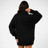 Carlena | Sweter Oversize z Szerokim Kołnierzem
