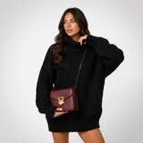 Carlena | Sweter Oversize z Szerokim Kołnierzem