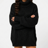 Carlena | Sweter Oversize z Szerokim Kołnierzem