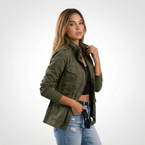 Carlena | Lekka Kurtka na Zamek w Stylu Casual