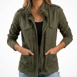 Carlena | Lekka Kurtka na Zamek w Stylu Casual