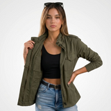 Carlena | Lekka Kurtka na Zamek w Stylu Casual