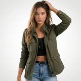 Carlena | Lekka Kurtka na Zamek w Stylu Casual