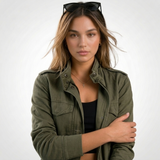 Carlena | Lekka Kurtka na Zamek w Stylu Casual