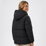 Carlena | Pikowana Kurtka Oversize z Wysokim Kołnierzem