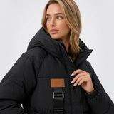 Carlena | Pikowana Kurtka Oversize z Wysokim Kołnierzem