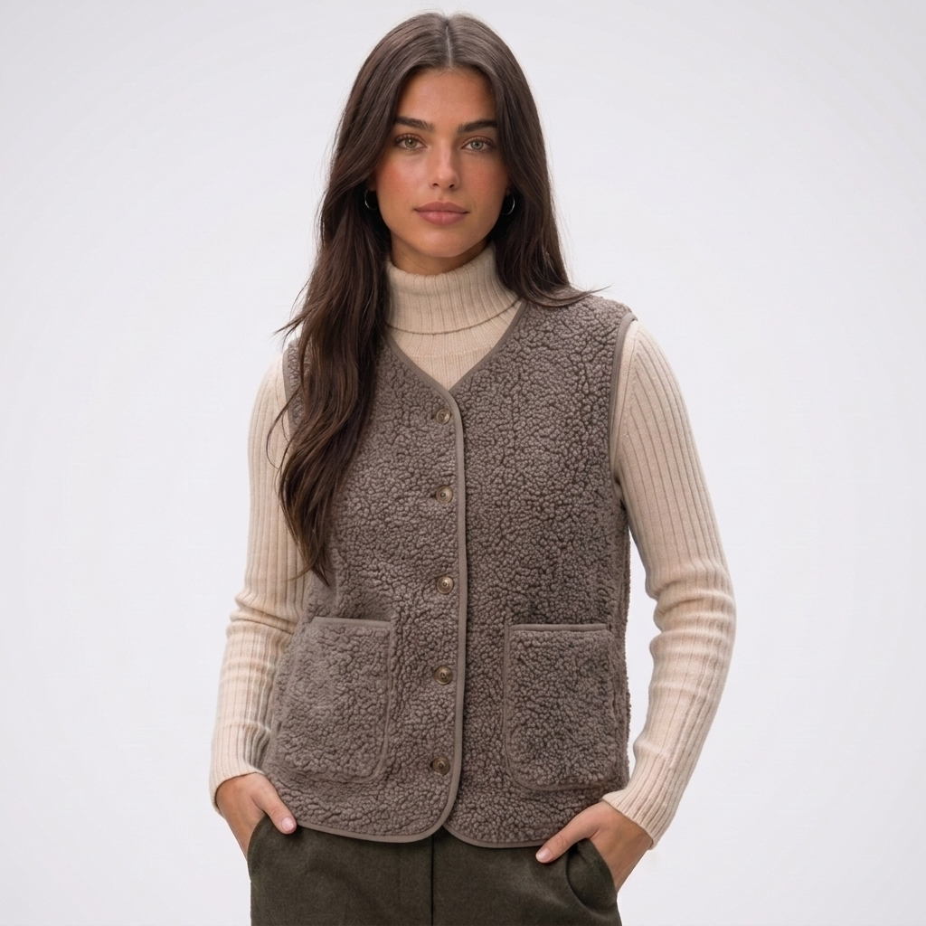 Carlena | Elegancka Kamizelka z Guzikami i Kieszeniami