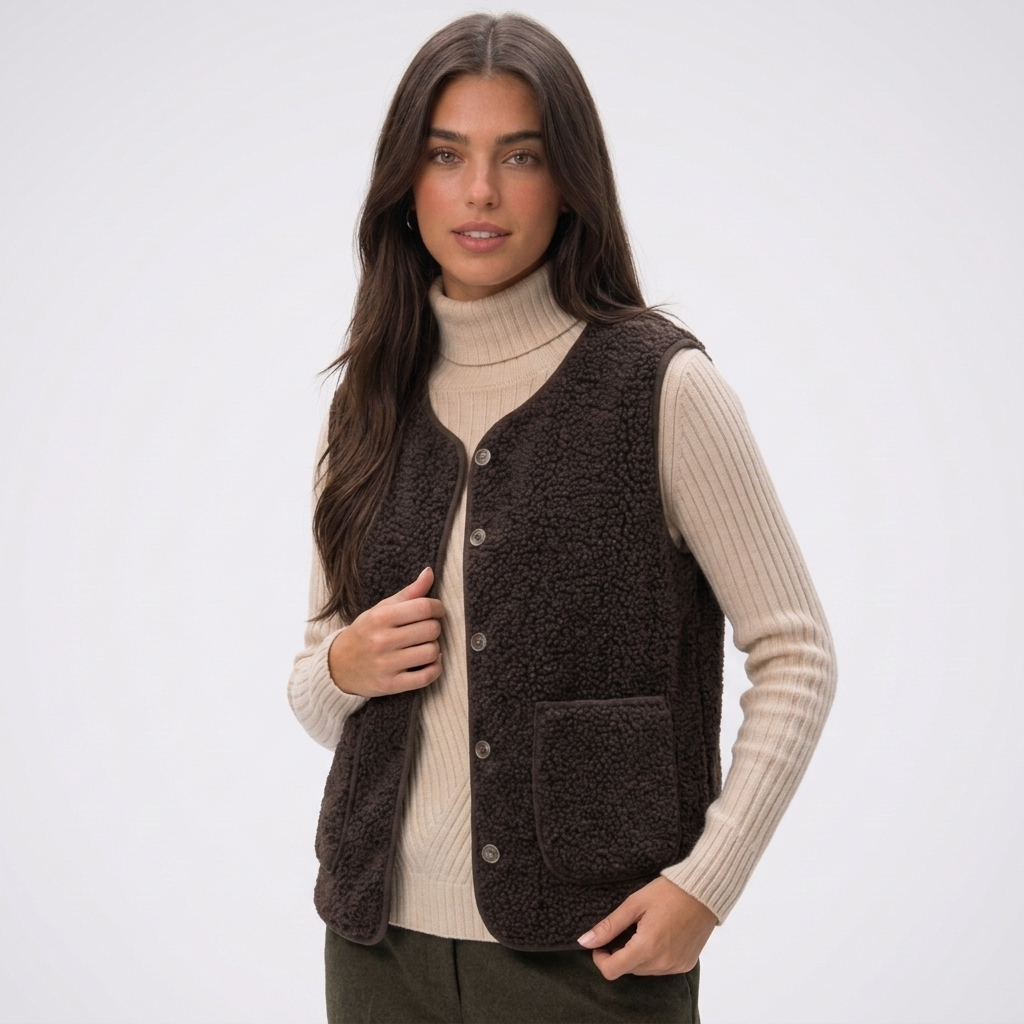 Carlena | Elegancka Kamizelka z Guzikami i Kieszeniami