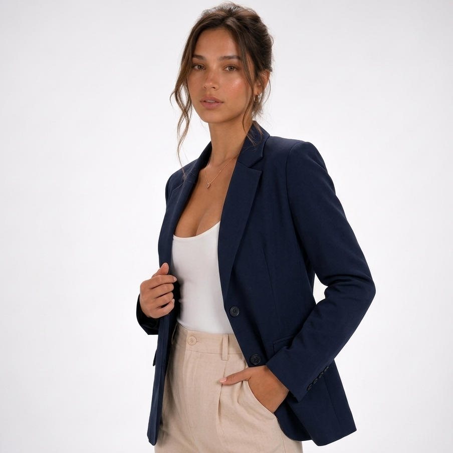 Carlena | Elegancka Marynarka o Taliowanym Kroju z Klapami