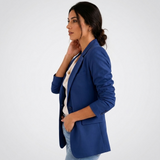 Carlena | Elegancka Taliowana Marynarka z Jednym Guzikiem
