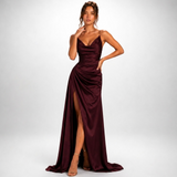 Carlena | Elegancka Sukienka Maxi Bez Ramiączek z Rozcięciem