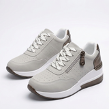 Carlena | Sneakersy Ortopedyczne na Koturnie z Zamkiem i Sznurowaniem
