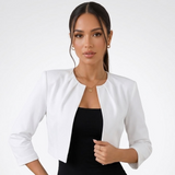 Carlena | Eleganckie Krótkie Bolerko z Rękawem 3/4