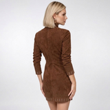 Carlena | Elegancka Sukienka Mini z Wysokim Kołnierzem