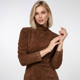 Carlena | Elegancka Sukienka Mini z Wysokim Kołnierzem