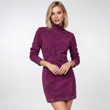 Carlena | Elegancka Sukienka Mini z Wysokim Kołnierzem