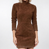 Carlena | Elegancka Sukienka Mini z Wysokim Kołnierzem