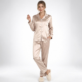 Carlena | Elegancka Satynowa Piżama Dwuczęściowa