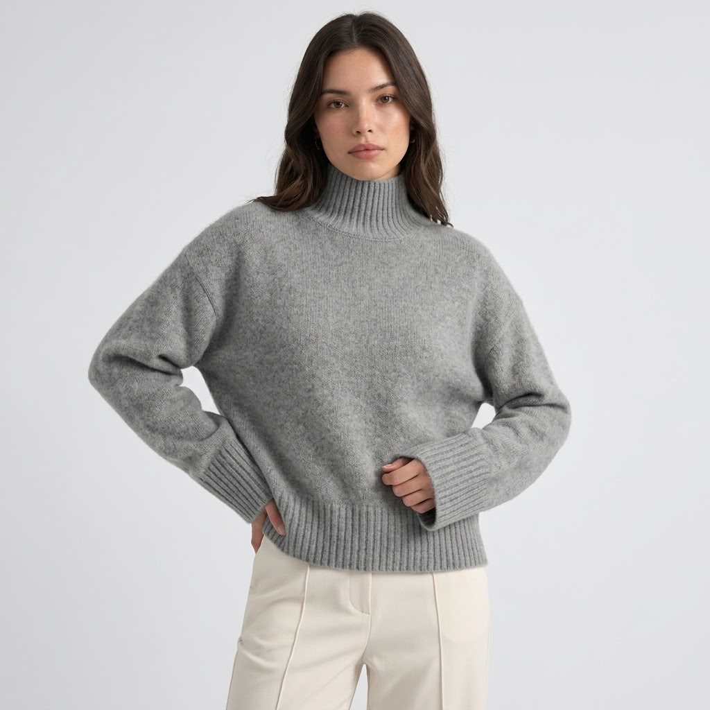 Carlena | Kaszmirowy Sweter Oversize z Golfem