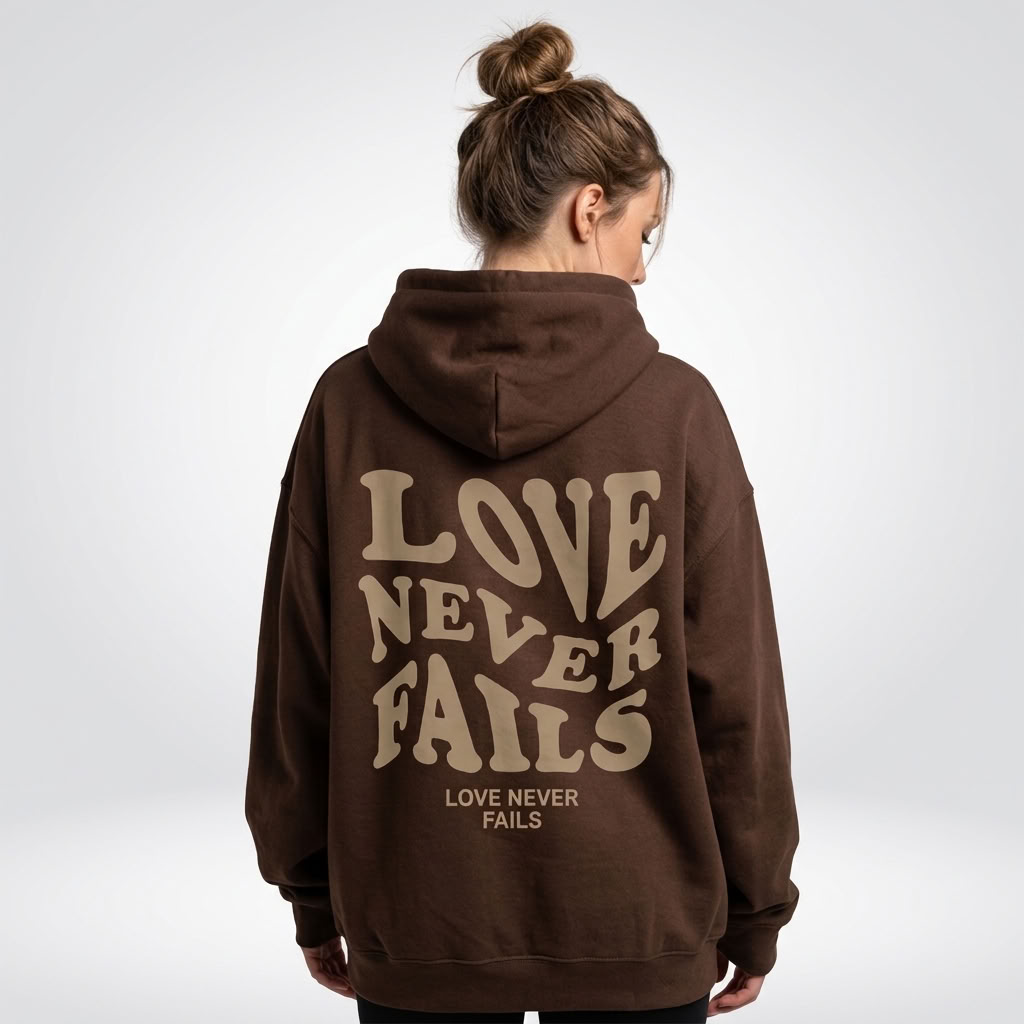 Carlena | Bluza Oversize z Nadrukiem „Love Never Fails”