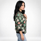 Carlena | Lekka Kurtka Bomber w Kwiatowy Wzór