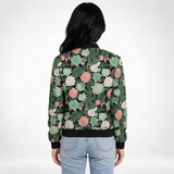 Carlena | Lekka Kurtka Bomber w Kwiatowy Wzór