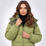 Carlena | Ocieplana Kurtka Puffer z Regulowanym Kapturem