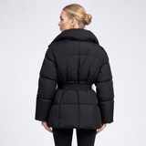 Carlena | Krótka Kurtka Puffer z Paskiem i Stójką