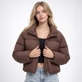 Carlena | Krótka Kurtka Puffer o Minimalistycznym Kroju