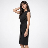 Carlena | Elegancka Sukienka Midi z Marszczoną Talią
