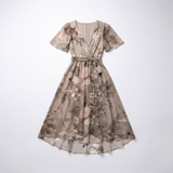 Carlena | Elegancka Sukienka Midi z Kwiatowym Wzorem