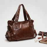 Carlena | Torba na Ramię w Stylu Vintage z Miękkiej Ekoskóry