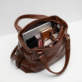 Carlena | Torba na Ramię w Stylu Vintage z Miękkiej Ekoskóry