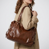Carlena | Torba na Ramię w Stylu Vintage z Miękkiej Ekoskóry