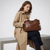Carlena | Torba na Ramię w Stylu Vintage z Miękkiej Ekoskóry