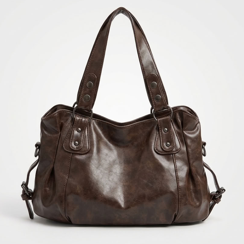 Carlena | Torba na Ramię w Stylu Vintage z Miękkiej Ekoskóry