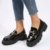 Carlena | Damskie Loafersy Chunky z Ozdobnym Łańcuszkiem i Grubą Podeszwą